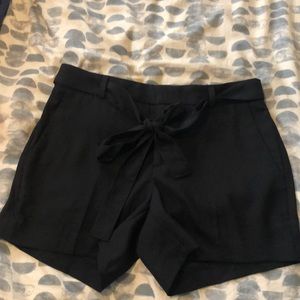 Classic black polyester paper bag waist 4” shorts